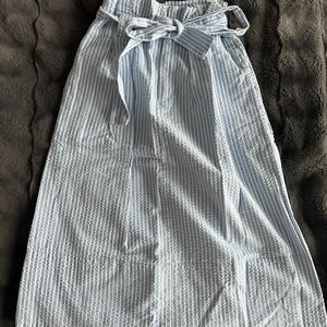 Club Monaco Blue Striped Women's Midi Skirt